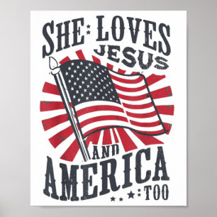 Póster Ella Ama A Jesús Y A Estados Unidos También A La B