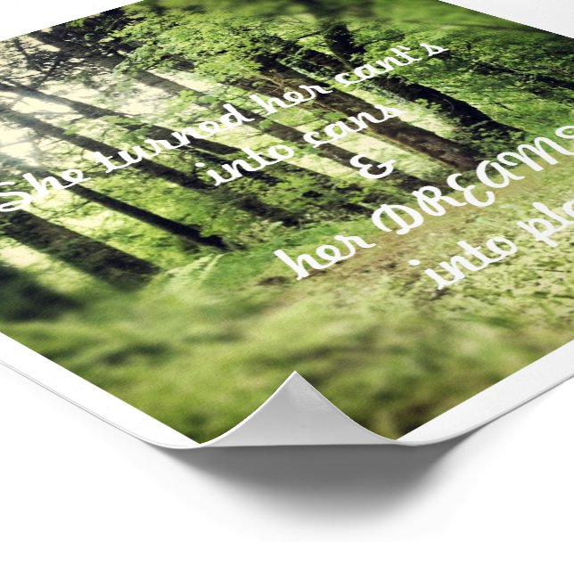 Póster Ella convirtió su percha en latas (Esquina)