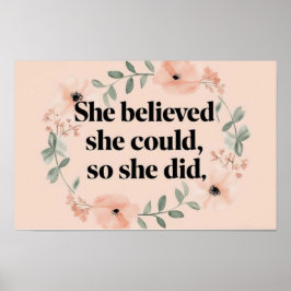 Póster Ella creía en flores silvestres minimalistas para