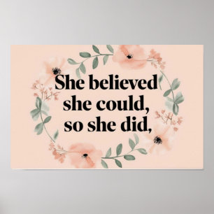 Póster Ella creía en flores silvestres minimalistas para 