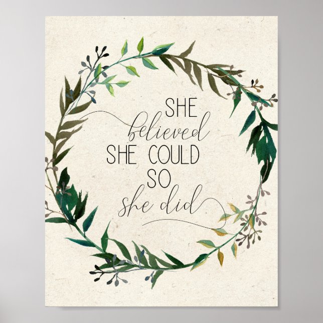 Póster Ella Creía Que Podía Así Que Lo Hizo Inspirador (Frente)