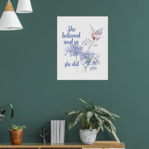 Póster "Ella creyó y así fue" Mariposa de Cita Motivacion