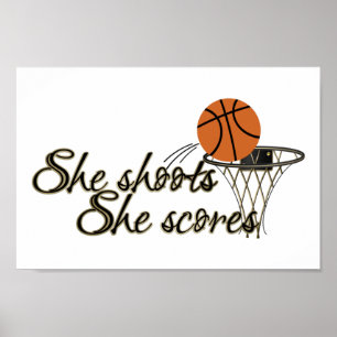 Póster Ella Dispara, Ella Scores (Baloncesto)