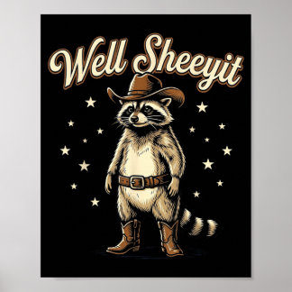 Póster Ella es divertida Vaca vaquera gato vintage humor 