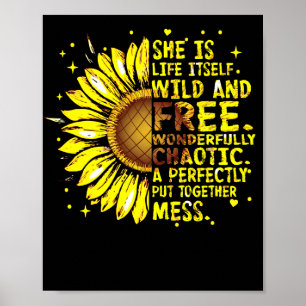 Póster Ella Es La Vida Misma Salvaje Y Gratuita Maravillo