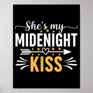 Póster Ella es mi beso de medianoche Feliz año nuevo Nye 