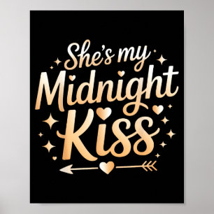 Póster Ella es mi pareja del beso de medianoche de Año Nu