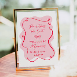 Póster Ella está atando el nudo rosa y la bienvenida de l