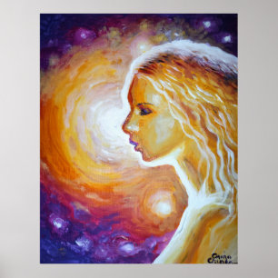 Póster Ella está mirando las estrellas