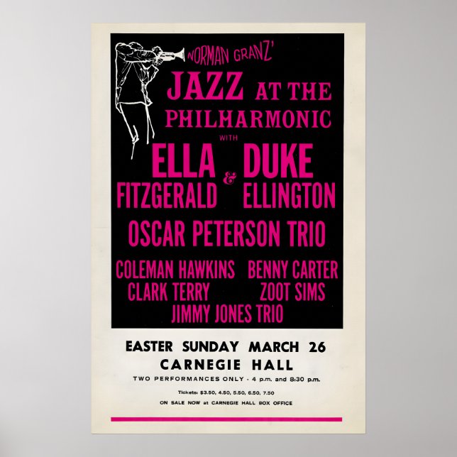 Póster Ella Fitzgerald - Duke Ellington - Oscar Peterson (Frente)