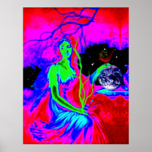 Póster Ella tiene el mundo entero en su mano