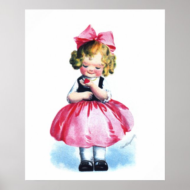 Póster Ellen H. Clapsaddle: Chica con corazón (Frente)