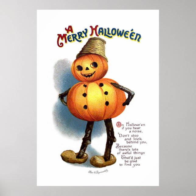 Póster Ellen H. Clapsaddle: Chico de calabaza (Frente)