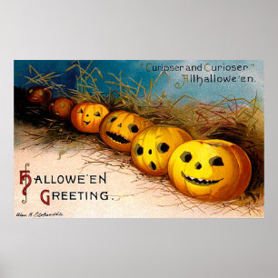 Póster Ellen H. Clapsaddle: Fila de calabaza