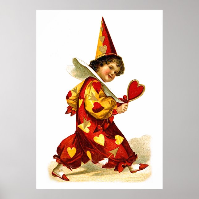 Póster Ellen H. Clapsaddle: Harlequin con corazón (Frente)