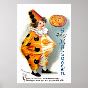 Póster Ellen H. Clapsaddle: Harlequin de Halloween