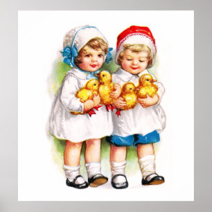 Póster Ellen H. Clapsaddle: Niños con los anadones