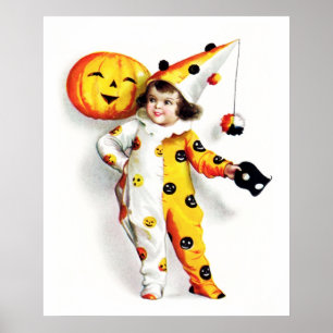 Póster Ellen H. Clapsaddle: Poco Harlequin de Halloween