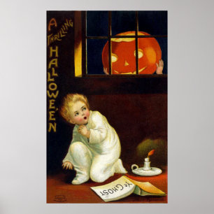 Póster Ellen H. Clapsaddle: Un Halloween que emociona