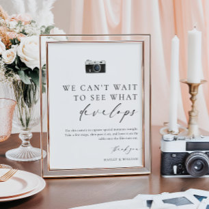 Póster Ellesmere Modern Minimal Disposable Camera Boda