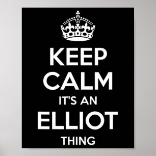 Póster Elliot Gift Name Keep Calm Funny Personalized Chis