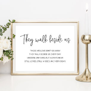 Póster Ellos Caminan Junto a Nosotros Poema de Boda y Mem