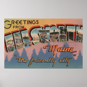 Póster Ellsworth, Maine - escenas grandes de la letra
