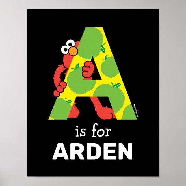 Póster Elmo Alfabeto | A Manzana (Frente)