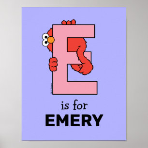 Póster Elmo Alfabeto E Rosa