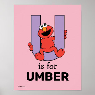 Póster Elmo Alfabeto U Morado