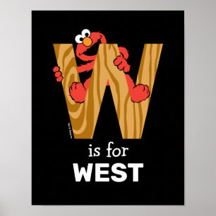 Póster Elmo Alfabeto   W Madera