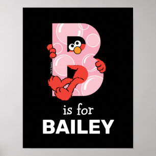 Póster Elmo Alphabet B Burbujas