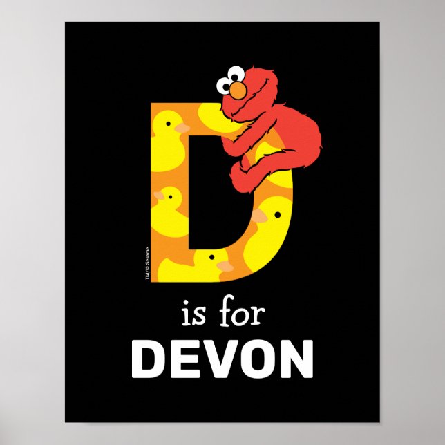 Póster Elmo Alphabet | D Pato (Frente)
