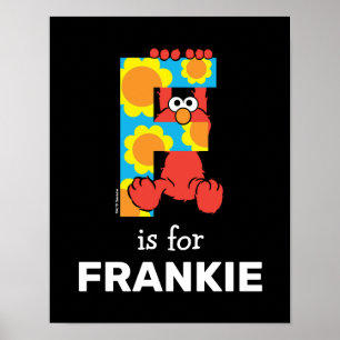 Póster Elmo Alphabet F Flowers