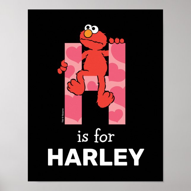 Póster Elmo Alphabet | H Corazones (Frente)