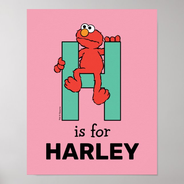 Póster Elmo Alphabet | H Verde (Frente)