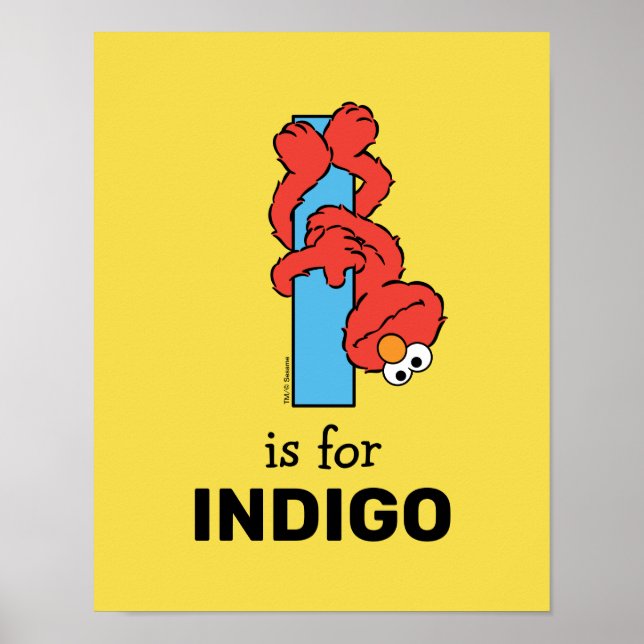 Póster Elmo Alphabet | I Azul (Frente)