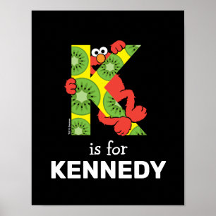 Póster Elmo Alphabet K Kiwi