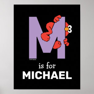 Póster Elmo Alphabet   M Púrpura