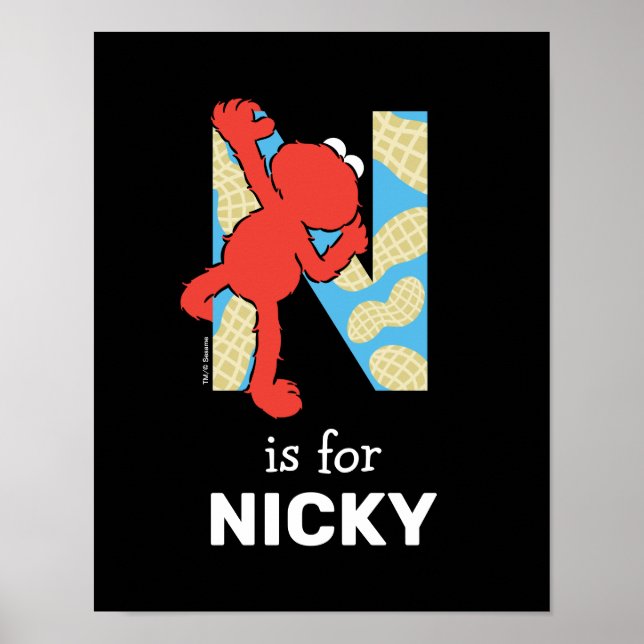 Póster Elmo Alphabet | N Nueces (Frente)