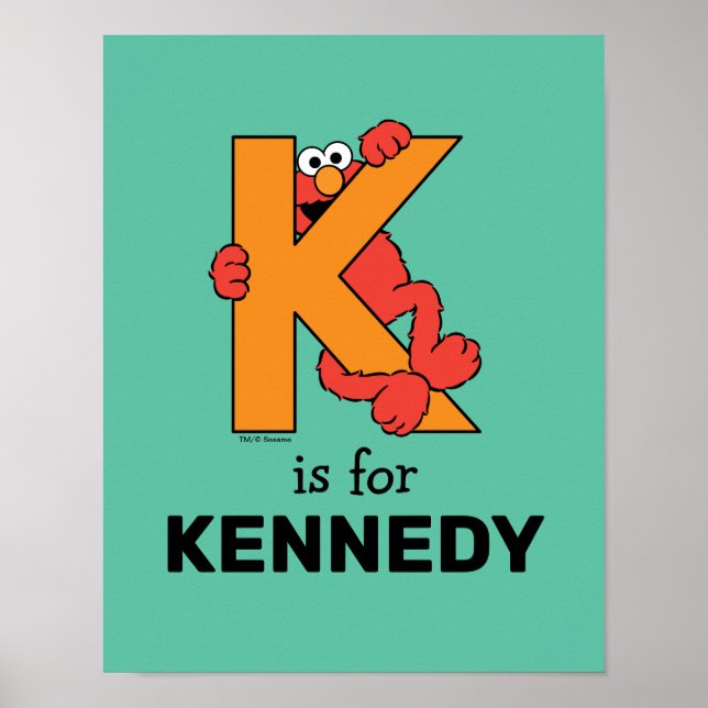 Póster Elmo Alphabet | NARANJA K (Frente)