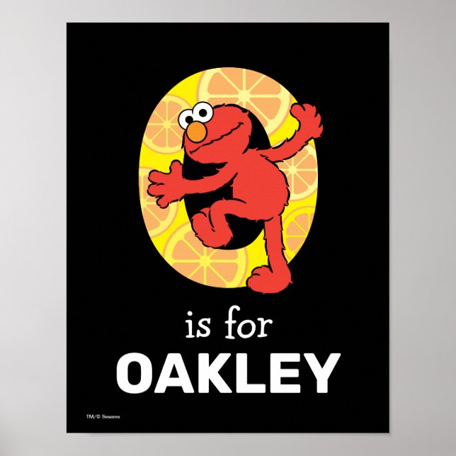 Póster Elmo Alphabet | NARANJA O (Frente)