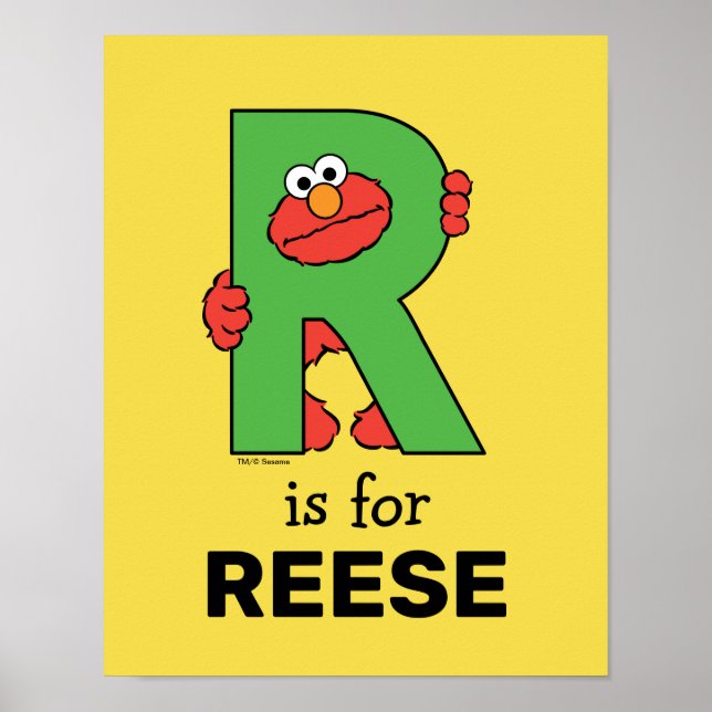 Póster Elmo Alphabet | R Green (Frente)