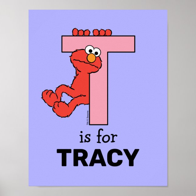 Póster Elmo Alphabet | T Rosa (Frente)