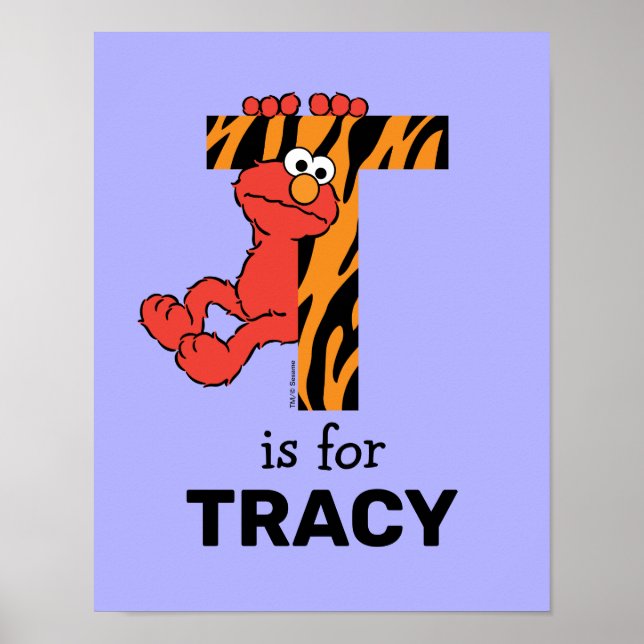 Póster Elmo Alphabet | T Tigre (Frente)
