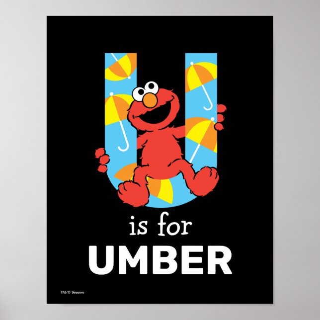 Póster Elmo Alphabet | U Umbrella (Frente)