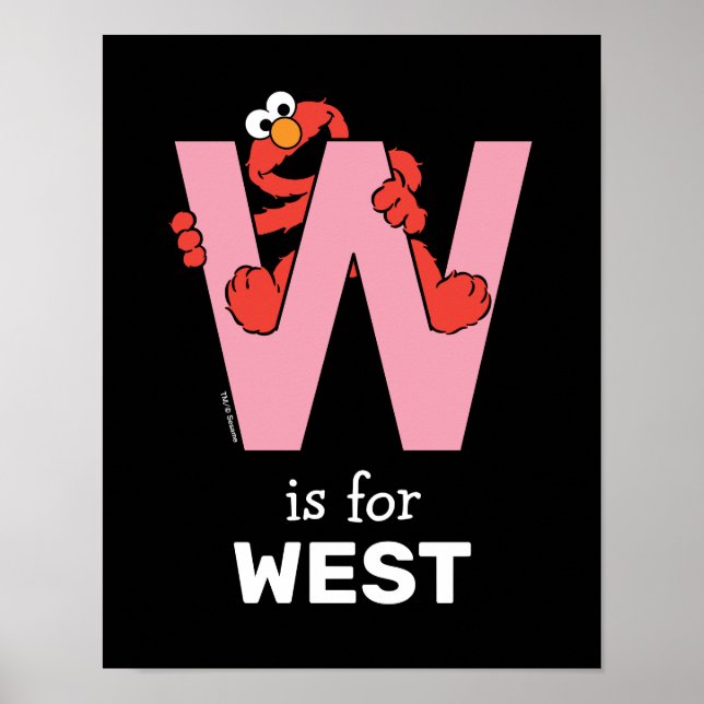 Póster Elmo Alphabet | W Rosa (Frente)