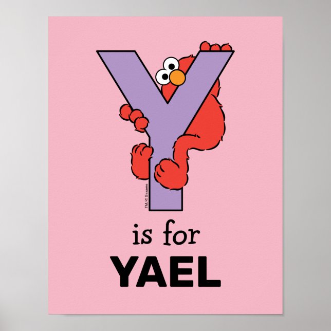 Póster Elmo Alphabet | Y Púrpura (Frente)