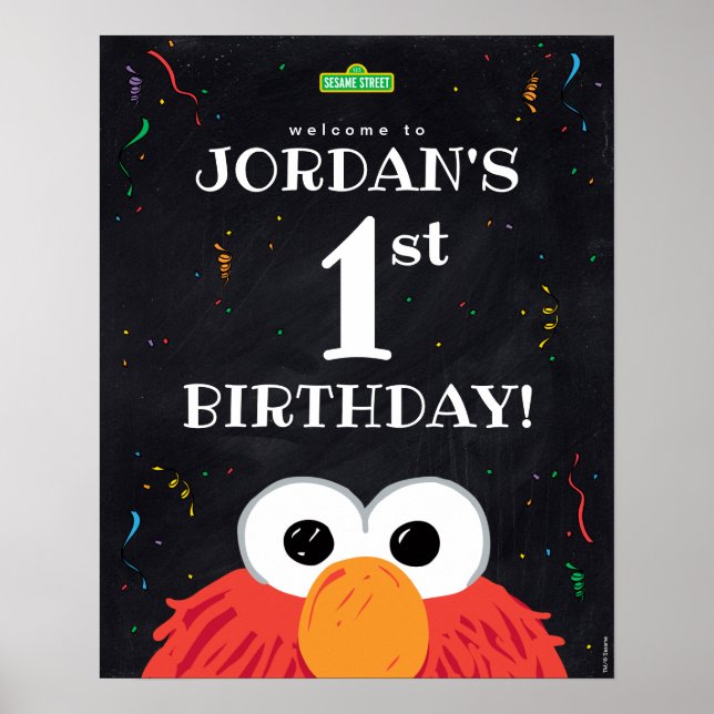 Póster Elmo | Bienvenida al 1er Cumpleaños (Frente)