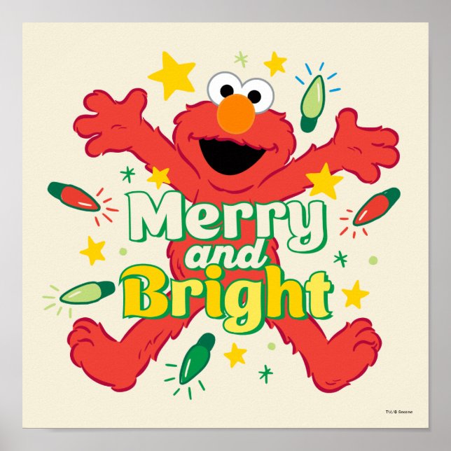 Póster Elmo | Merry y Bright (Frente)